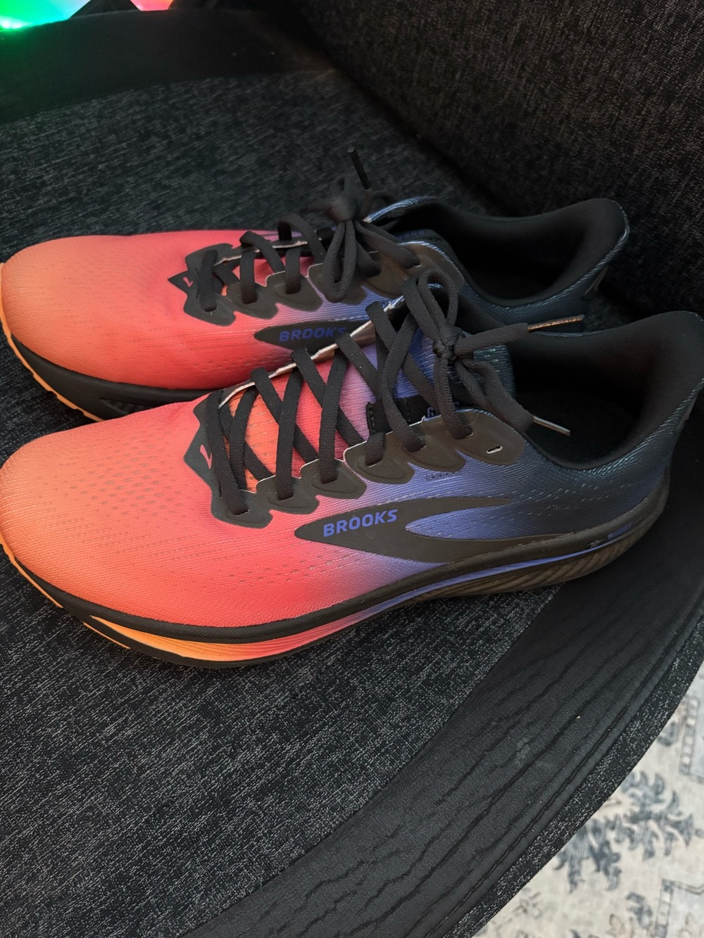 Brooks Men’s Special Edition Coral to Black Gradient Running Sneakers